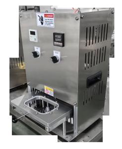 China Semi Auto Aluminum Foil Lunch Container Sealer For Commercial Pre-Cooked Meals Snacks Desserts factory