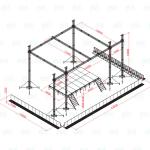 Black Aluminum Stage Roof Truss System Spigot Screw Type 290mm*290mm