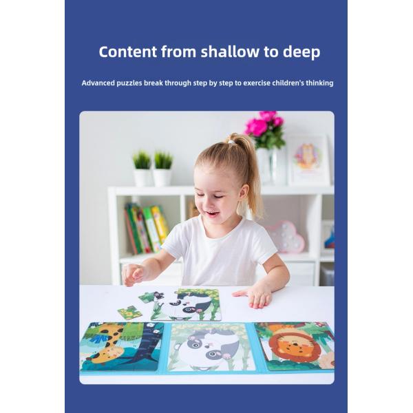 Hot Selling Enlightenment Advanced Educational 3 in 1 Magnetic Puzzle Book Toys for Kids