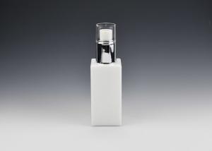China Custom 2OZ 60ml Square Opal White Glass Cosmetic Bottles, Luxury Skincare Bottle High Quality Glass Bottle Manufacturers factory