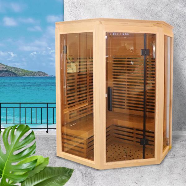 China Luxury Traditional 5-6 Person Himalayan Salt Dry Sauna factory
