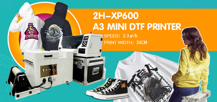 DTF Printer with XP600 Head and Mini Powder Shaker Print Dimension 330mm Release
