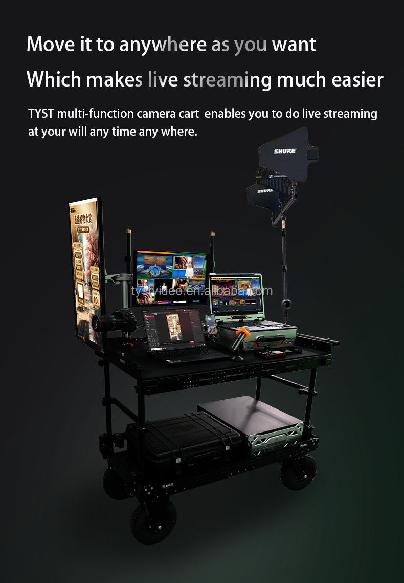 Equipment Storage Movie Shooting Studio Room Cart with Unfold Dimensions 120*60*92cm