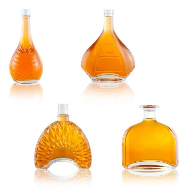 Champagne 1L Glass Bottles with Decal Screen Printing and Cork Sealing
