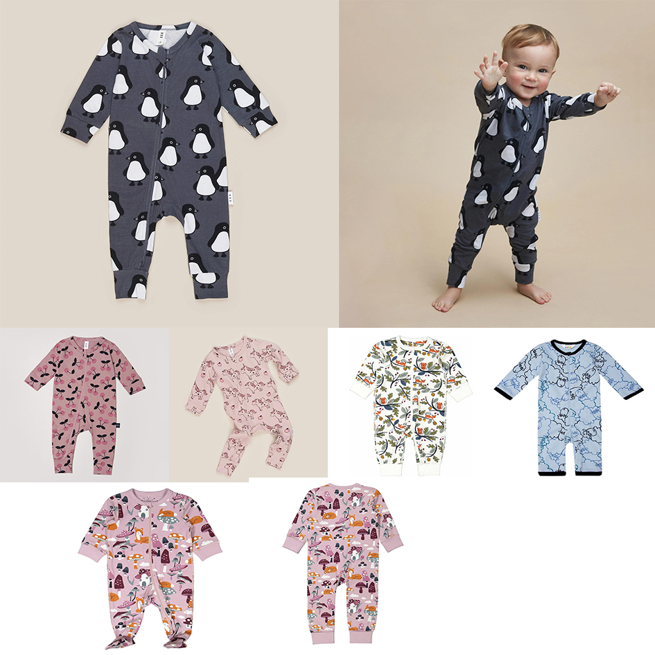 Good Quality Custom 100% Organic Cotton Baby Footie zipper Onesie Jumpsuit Low Price Baby Romper