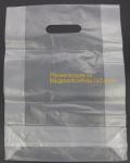 HDPE/LDPE Die Cut Patch Handle Custom Plastic Merchandise Retail Bags With Own