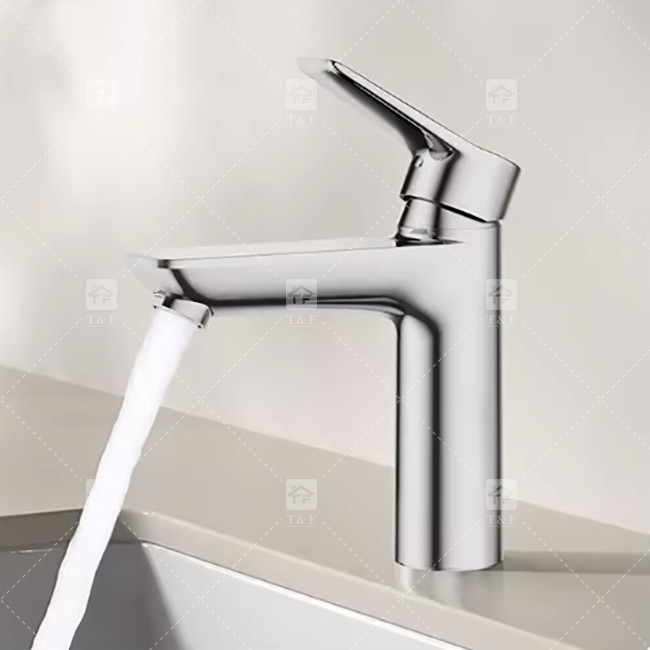 Single Handle Bathroom Washbasin Faucet Hot And Cold Stainless Steel Household Sink