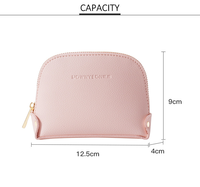 Waterproof Solid Color Travel PU Cosmetic Bag