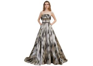 China Strapless Ladies Sleeveless Evening Dress / European Style Party Wear Gown factory