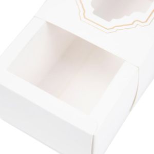 Custom Recyclable Kraft Paper Macaron Cookie Biscuit Packaging Box with Clear