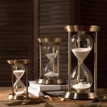 Desktop Decor Large Antique Brass Hourglass 15 Minute - 2 Hour Sand Hourglass