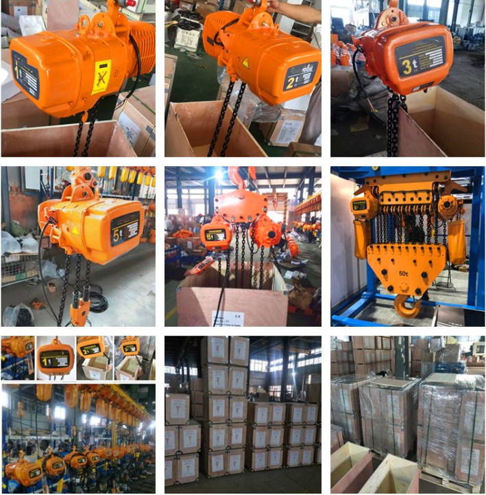 Yellow Color Motorised Chain Hoist 2T 3T 5T Lifting Usage Pendant Control