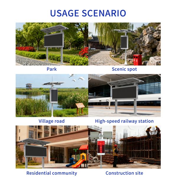 Outdoor Solar Light Pole LED Display with 2-5 Years Warranty 100000 Hours Life Span and Energy Saving