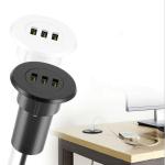 Office Desktop Usb Charger Station Hidden 3 Ports Fast Charging Ac Adapter Usb 3