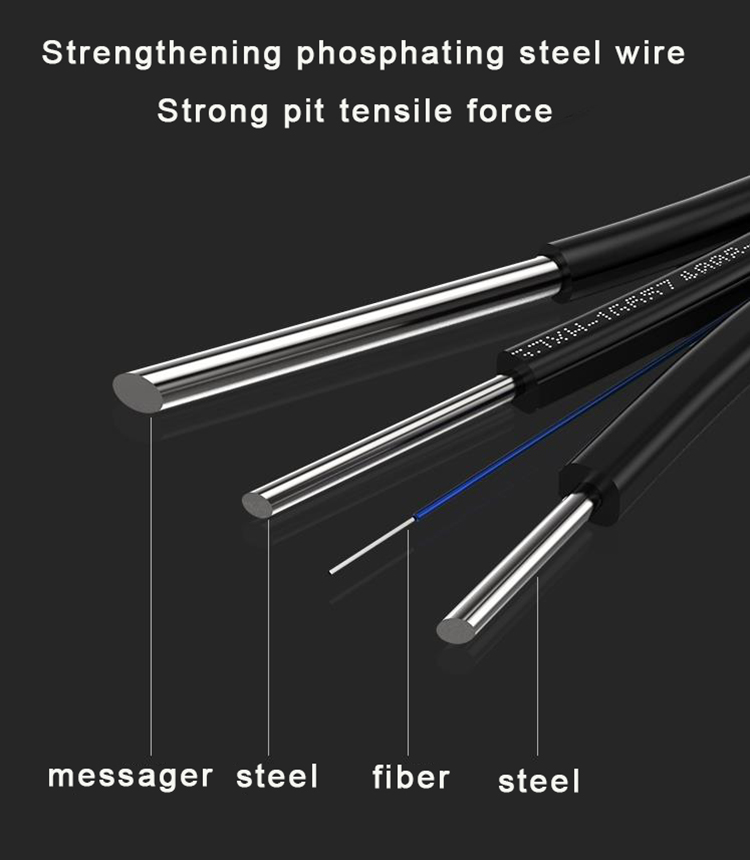Pre-connectorized Fibre Optic Cable Patch Cord SC Connector FTTH Drop Cable Jumper 1 2 4 CORE factory 2