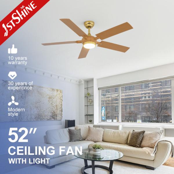 1stshine LED Ceiling Fan with Remote Wood Grain Finish 5 Blades Logo 1stshine