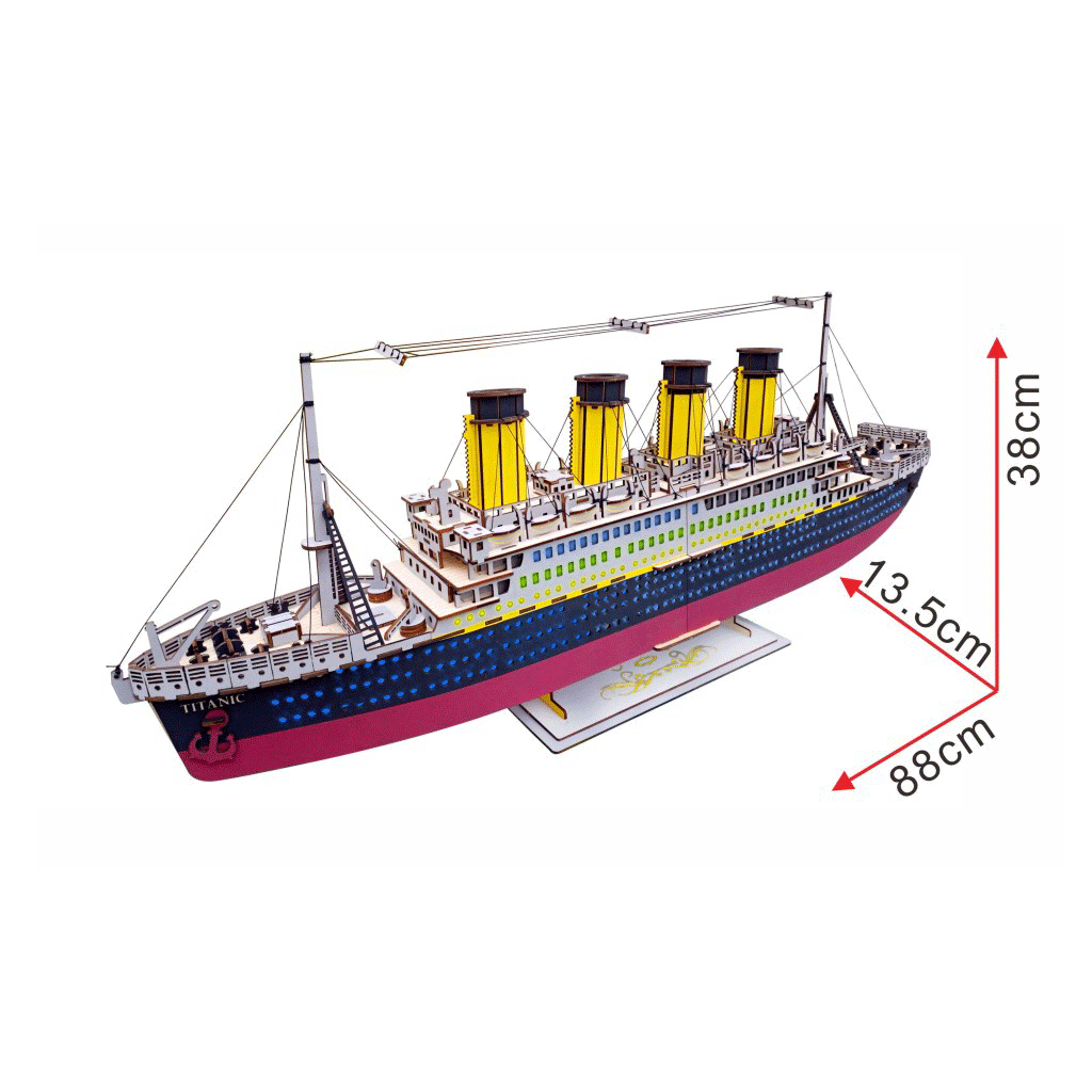 371 PCS Three-dimensional Puzzle Laser Cutting Jigsaw Wooden Toy for Adults and Kids