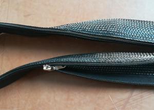 China Black Color Zipper Cable Sleeve Braided Wrap Zip Up Cable Tidy Custom Diameter factory