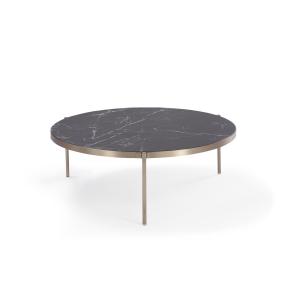 China Powder Coated Iron Frame Coffee Table Industrial Style Round Metal Side Table factory