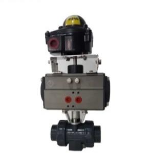 China CE IP67 Normal Temperature Electric PVC Ball Valve DC24V Straight Through Type factory