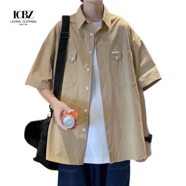 Short Sleeve Poplin Darts Men's Cotton Dress Shirts for Casual Wear Customized