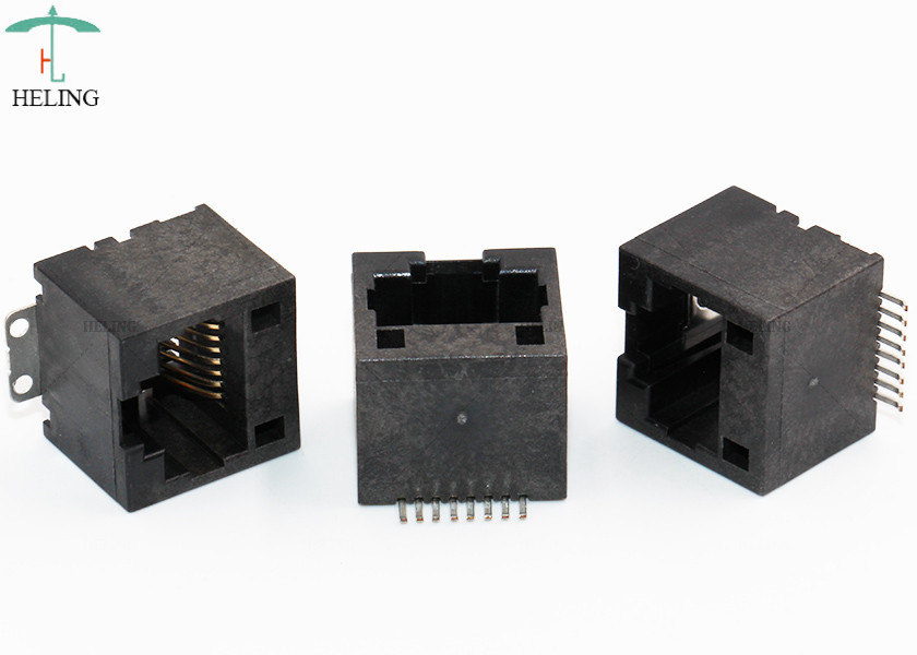 Low Profile Tab Up Female Lan SMT RJ45 Waterproof Connector Through Hole 1x1