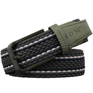 China Unisex Braided Elastic Woven Belt Mens Stretch 90cm Zinc Alloy Buckle factory