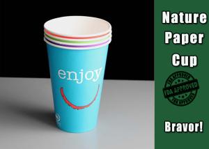 China 600ml Paper Cup Best Cold Drink Cups With Lids Big Size / FSC / SGS / FDA factory
