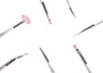 Professional Nail Art Brushes Set , 7 Piece White Synthetic Bristle Paint Brush​
