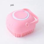 Blue Pink Shampoo Dispensing Brush Silicone Dog Bath Brush Custom