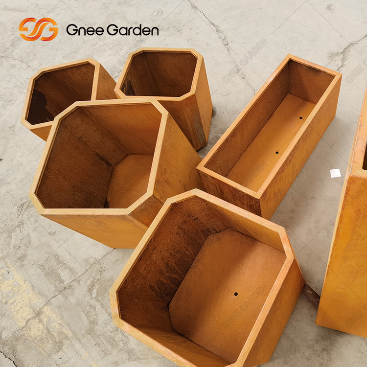 Corten Planter Weathering Resistant Rustic Outdoor Garden Landscape Corten Steel Metal Planter Box