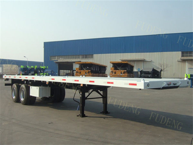 Custom Made Truck Flatbed Trailers Double Axles Mechanical / Air Suspension