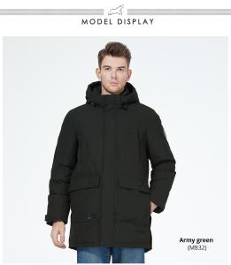 China Parker Style Bio Down Man Coat Black Mens Casual Coats With 6 Pockets factory