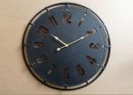 Home Decor Black Round Hollow Carved Wall Clock