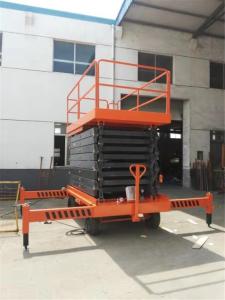 China 16M Height Forklift Pull Electric Hydraulic Aerial Working Heavy Duty Mobile Scissor Lift factory