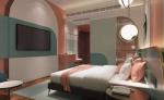 High-End Interior Concept Double Bed Wooden Furniture Custom Hotel Furniture