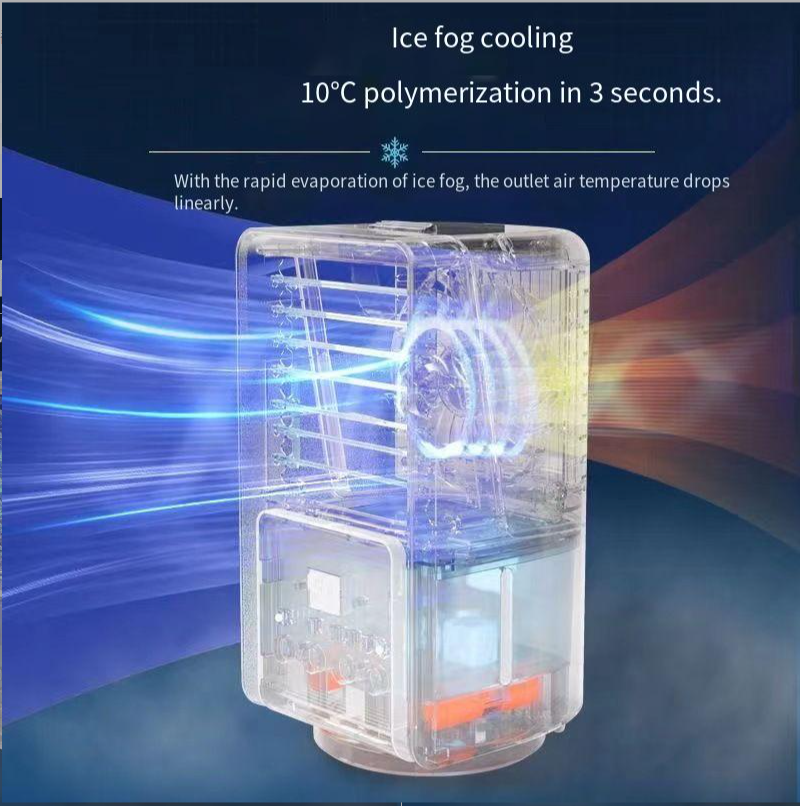 Portable 4000mAh Air Fan Cooler Mini Power Supply 9W Small Air Conditioners For Home Rechargeable