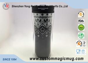 China Double Wall Eco Friendly Travel Mugs , Plastic Coffee Cups With Lids 350ml 12oz factory