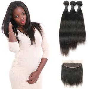 China Raw Curly Indian Natural Human Hair Extensions 3 Bundles With Frontal Closure factory