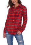 Fashion Women′s Plaid Shirt Button up Long Sleeve Flannel Classic Casual Shirt