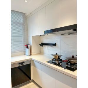 Chinese MDF Modern Flat Panel Melamine Wooden Kitchen Cabinet Furniture