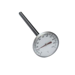 China 1&quot; 25MM SS Case Bimetal Stem Thermometer 100C Bimetal Temperature Gauge factory