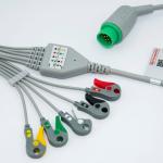 Medical Care Monitor Accessories Biolight ECG Cable 12 Pin 5 Leads Grabber End