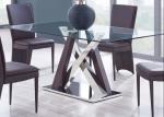 Tempered Glass 150cm Chromed Steel 52kgs Modern Dining Table