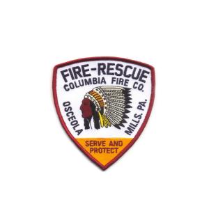 China Company Custom Patches Logo Embroidery Merrowed Badge Fire Rescue Iron On Patch factory