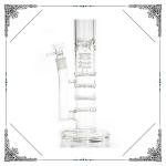 18 Inches Hookahs Straight Tube , Big Triple Honeycomb Perc Glass Tobacco Pipe