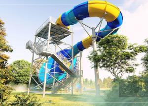 China Durable Tornado Water Slide Stainless Steel Fastener 14.3m Platform Height factory