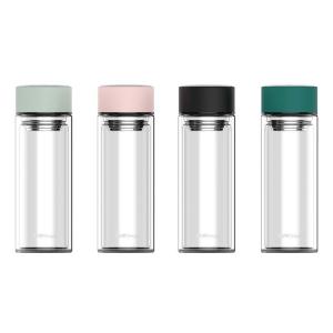 China IFUN Colorful Double Wall Tea Infuser Flask Tea Filter Glass Bottle 300ml factory