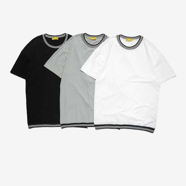 OEM high quality summer new striped rib campus style European American men's