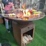 Rusty Corten Steel Grill 3.4ft Wood Burning Barbecue Pits